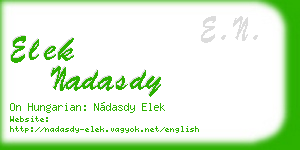 elek nadasdy business card